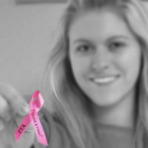 My daughter Kalli and her "think pink" ribbon